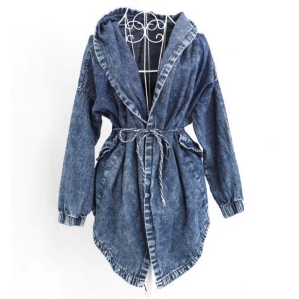 Hooded Denim Top/Jacket
